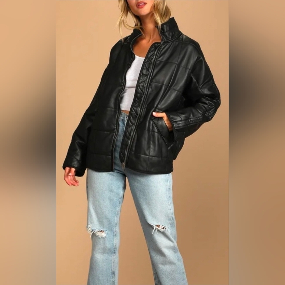 Free People Black Puffer Jacket